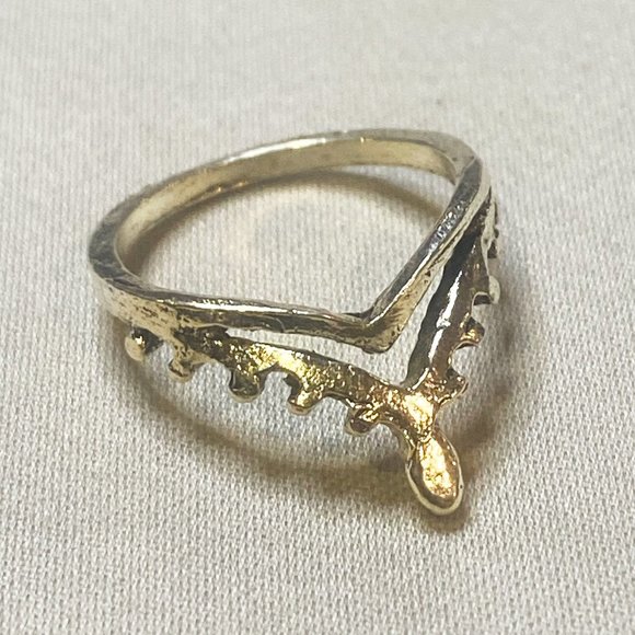 Jewelry - Crown style Silver Boho Ring Stackable Small Ring Grunge Goth Punk